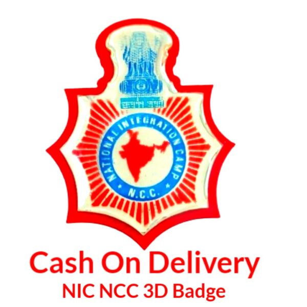 NIC NCC 7 Corner Red Coating Camp Badge | NIC NCC Seven Corner Red Badge | NIC NCC Camp Badge 3D | NATIONAL INTEGRATION CAMP red Plate Camp Badge