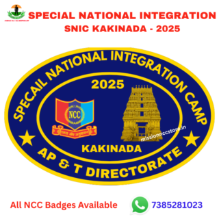 Special National Integration Camp SNIC Kakinada NCC Badge 2025 Oval Shape - Mission NCC Store