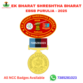 Ek Bharat Shreshtha Bharat EBSB Purulia WB & S Directorate Red Colour with Medal NCC Camp Badge 2025 | NCC EBSB Purulia Badge | Mission NCC Store